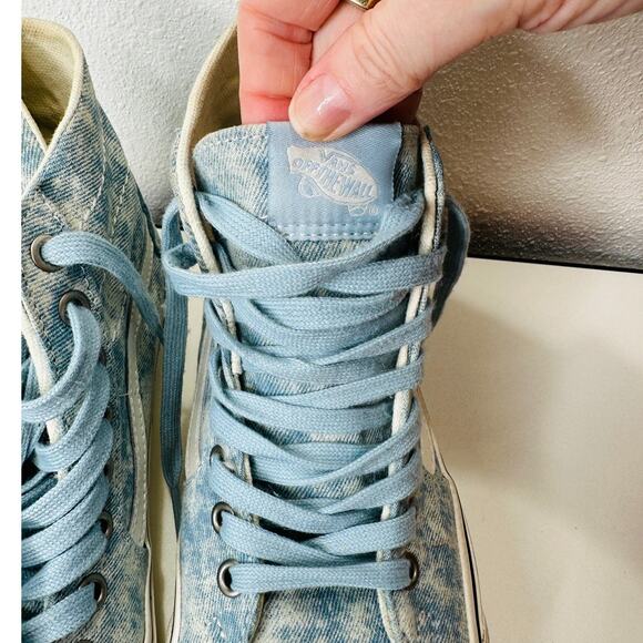 Vans Washed Blue White Sk8-Hi Taper Denim Winter Sky Skate Shoes 8 - Picture 13 of 15